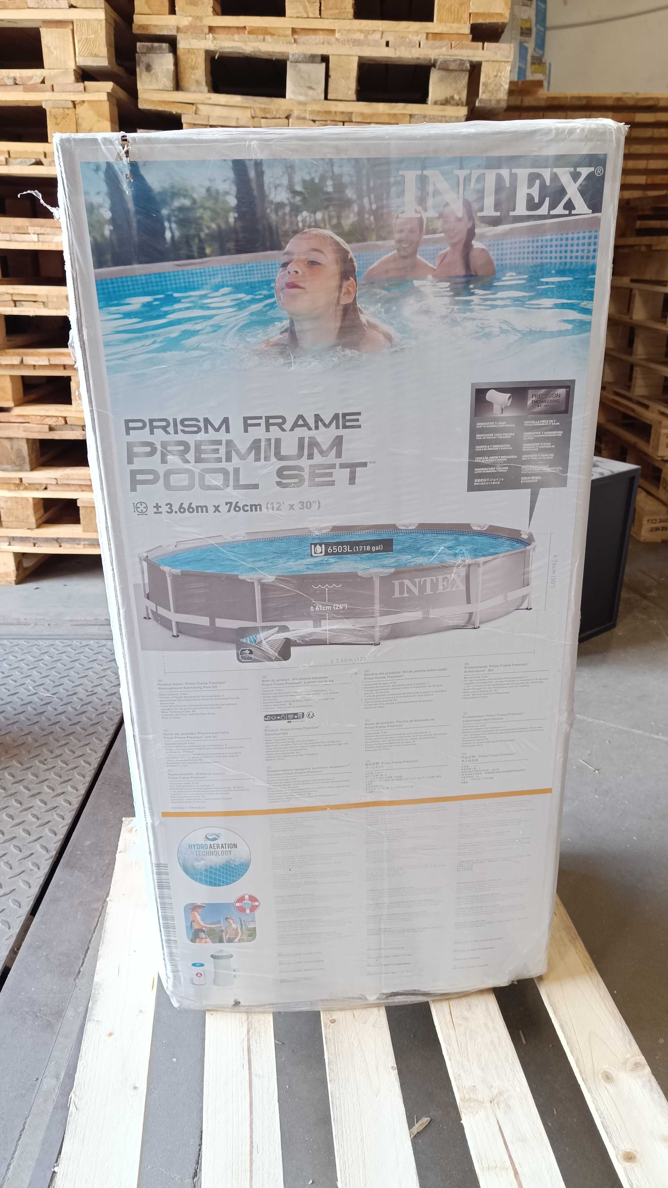 Kurier GRATIS,Intex 26712NP Basen stelażowy Prism z pompą 366cm x 76cm