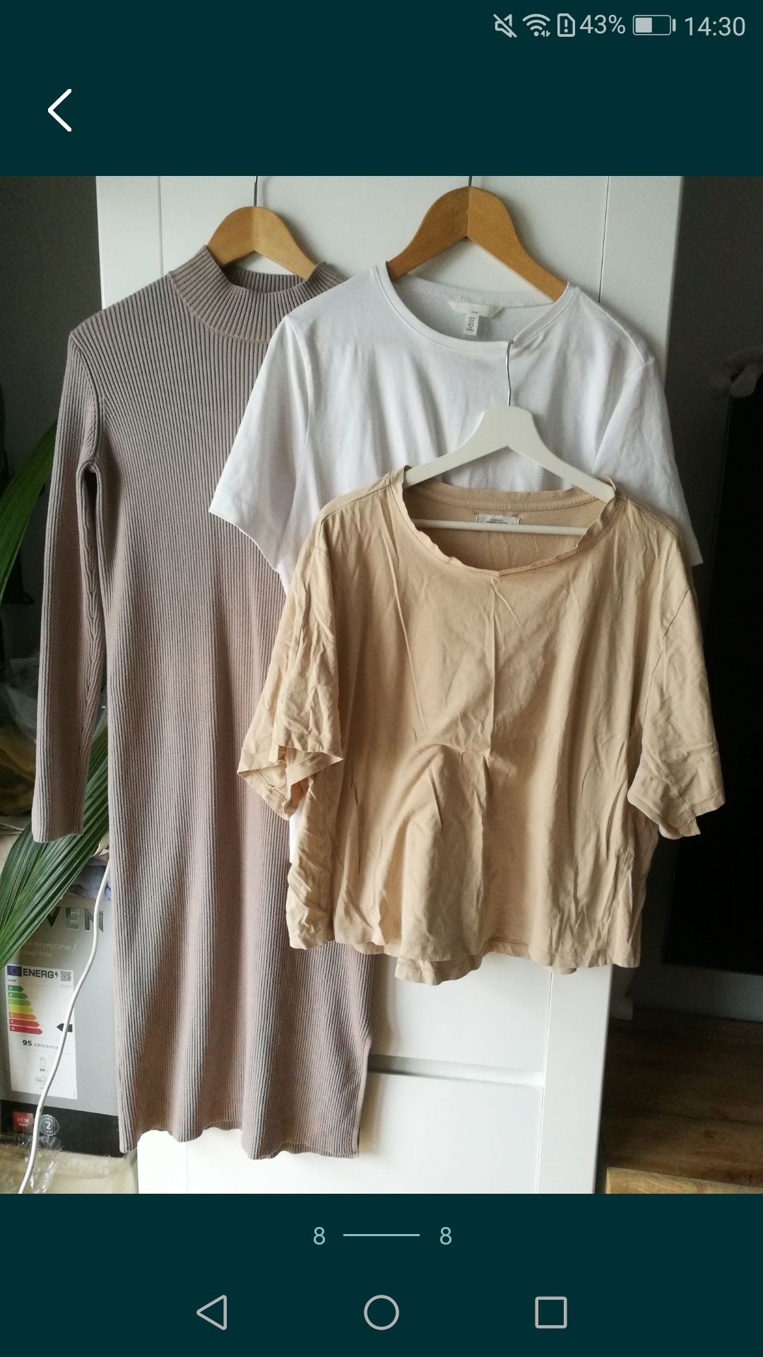 Zestaw ciążowych 40 L 38 ubrań sukienka gatta rajstopy koszulka tshirt