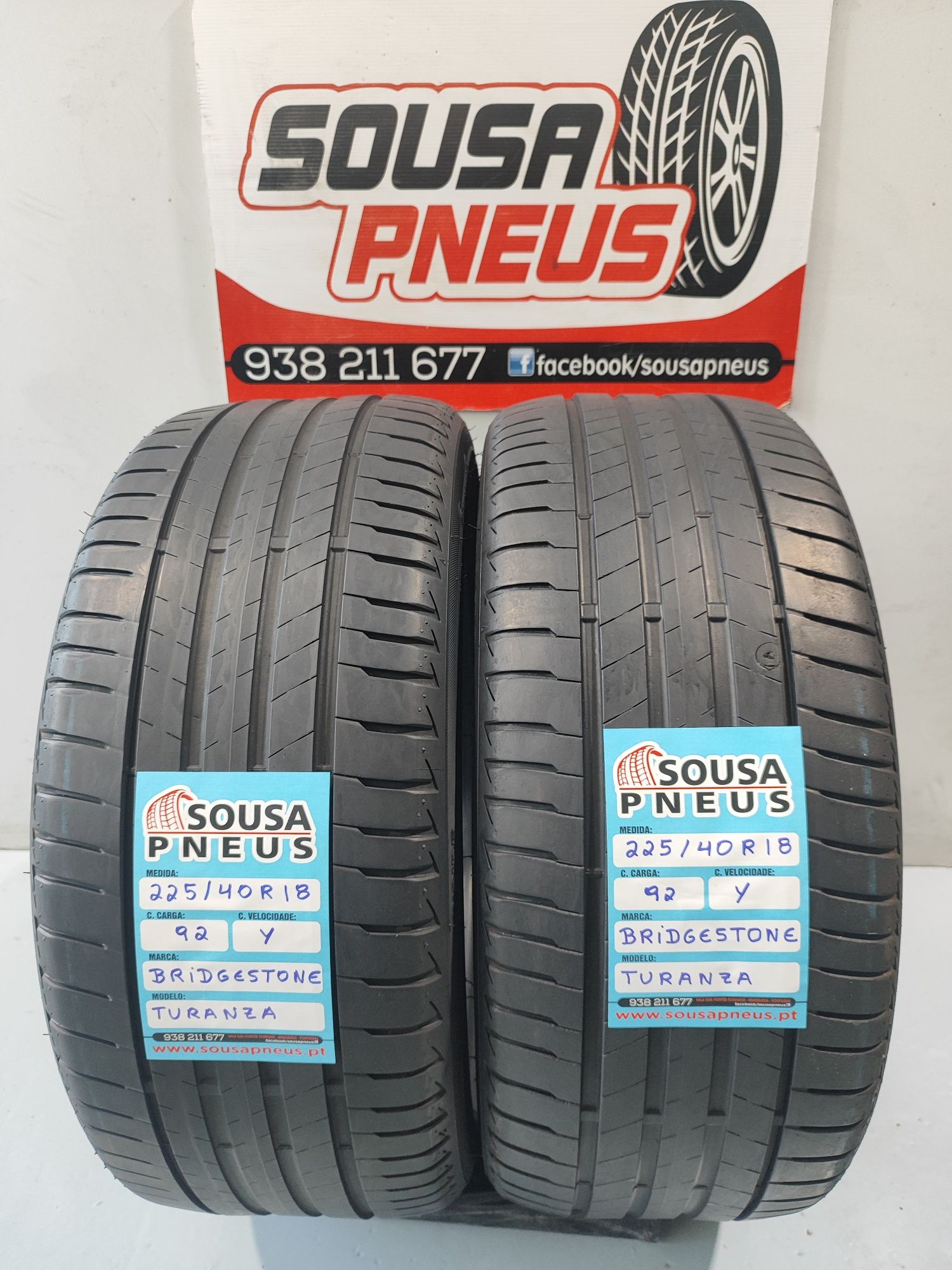 2 pneus semi novos 225-40R18 Bridgestone - Oferta dos portes