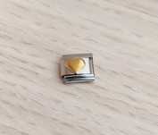 Unisex Gold Heart Silver Charm