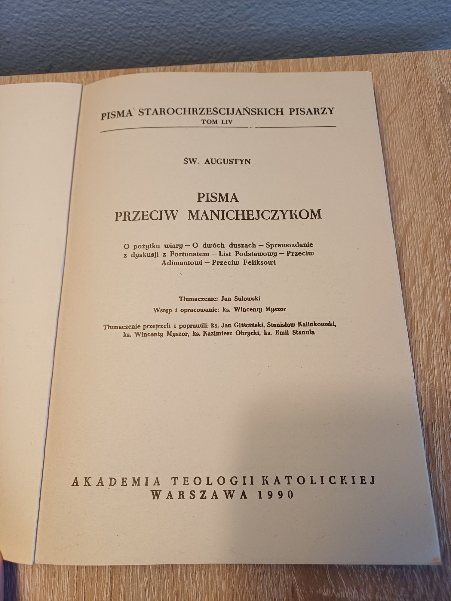 Św. Augustyn Pisma przeciw manichejczykom