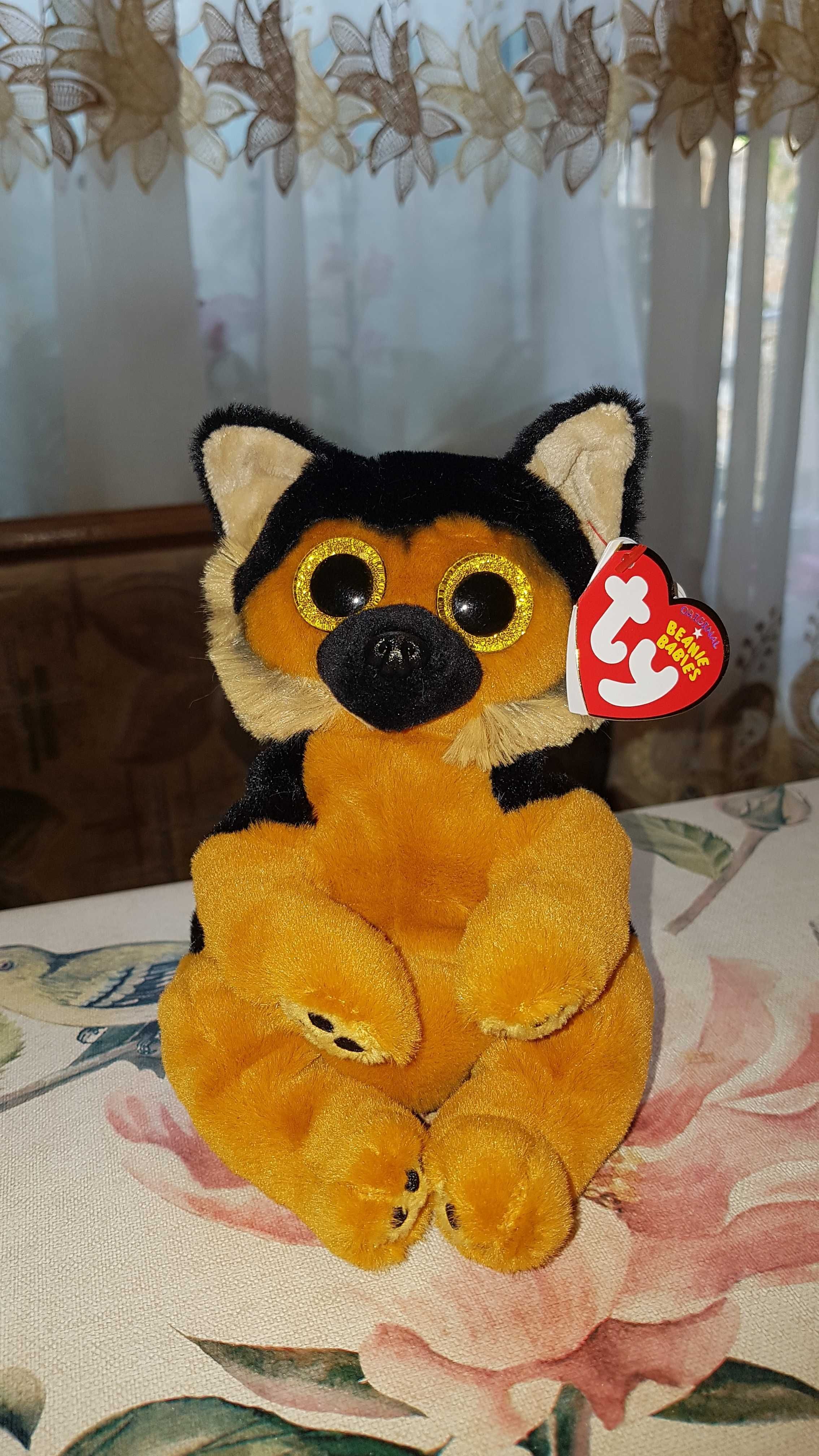 TY Beanie Babies глазастик собака немецкая овчарка ACE 22 см оригинал