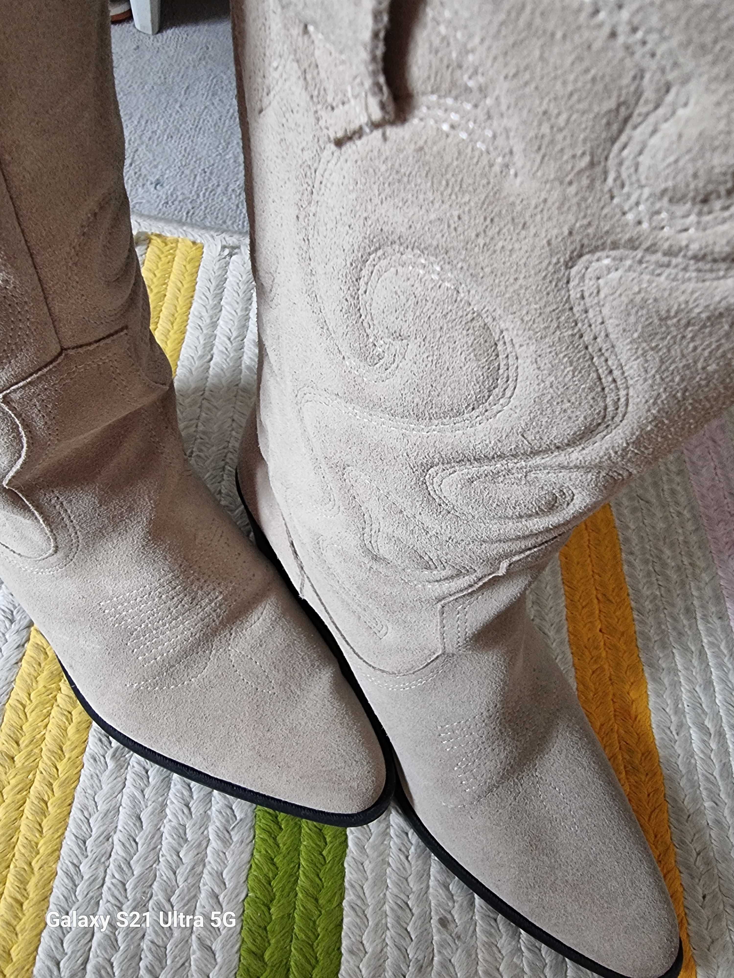 Botas texanas em pele Pull & Bear