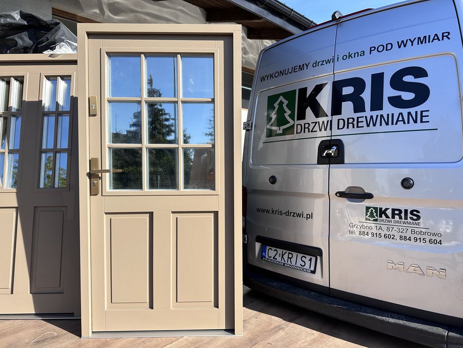 Drzwi zewnętrzne drewniane Angielskie Na wymiar montaż cała Polska