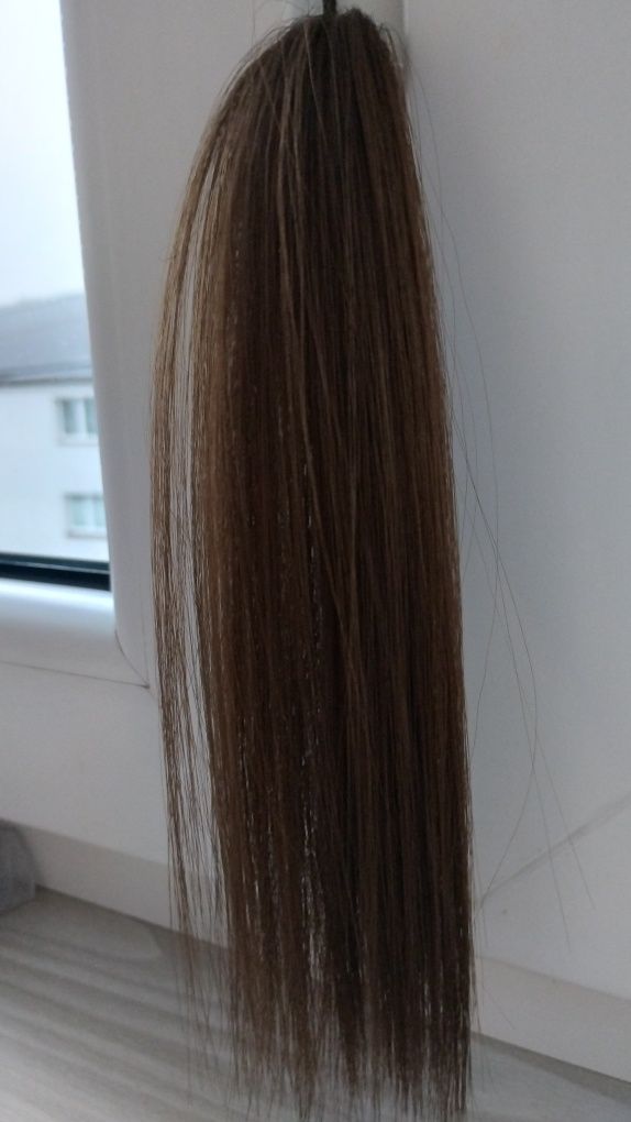 Włosy clip in brąz 8 taśm 200 g 60 cm