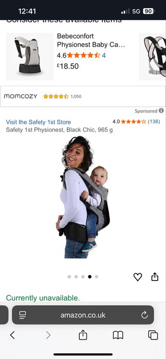 Marsupio Safety 1st Phisiofest - Black Chic