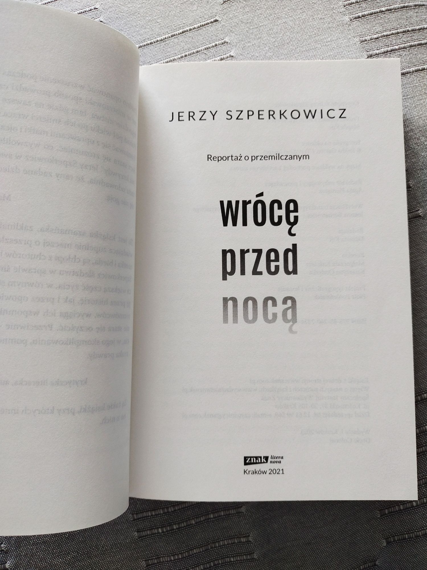 Wrócę przed nocą - Jerzy Szperkowicz