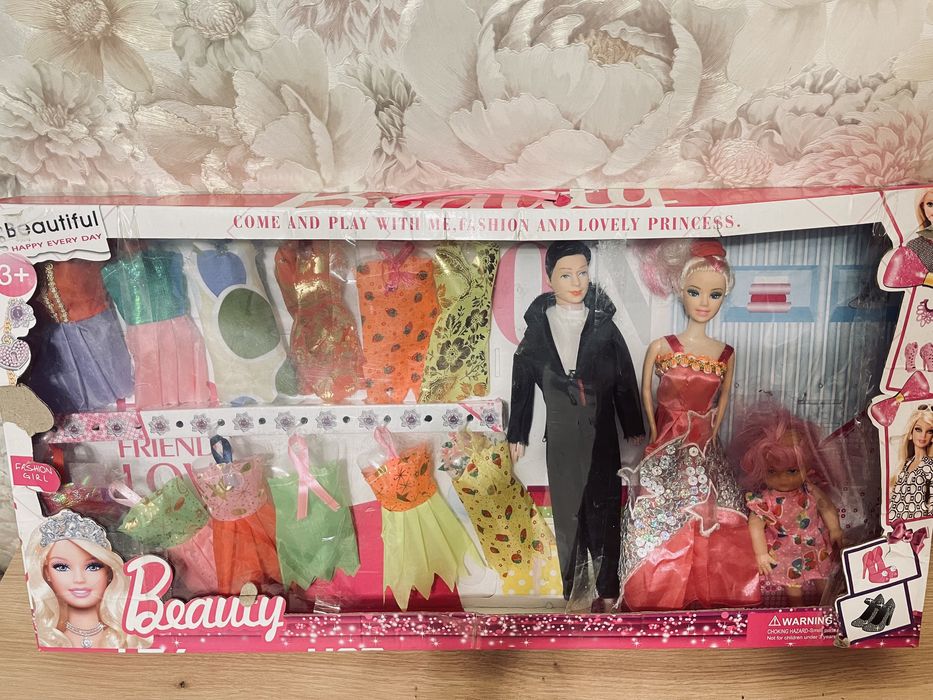 Кукла барби и кэн, набор из 12 платьев(65см на 30см)