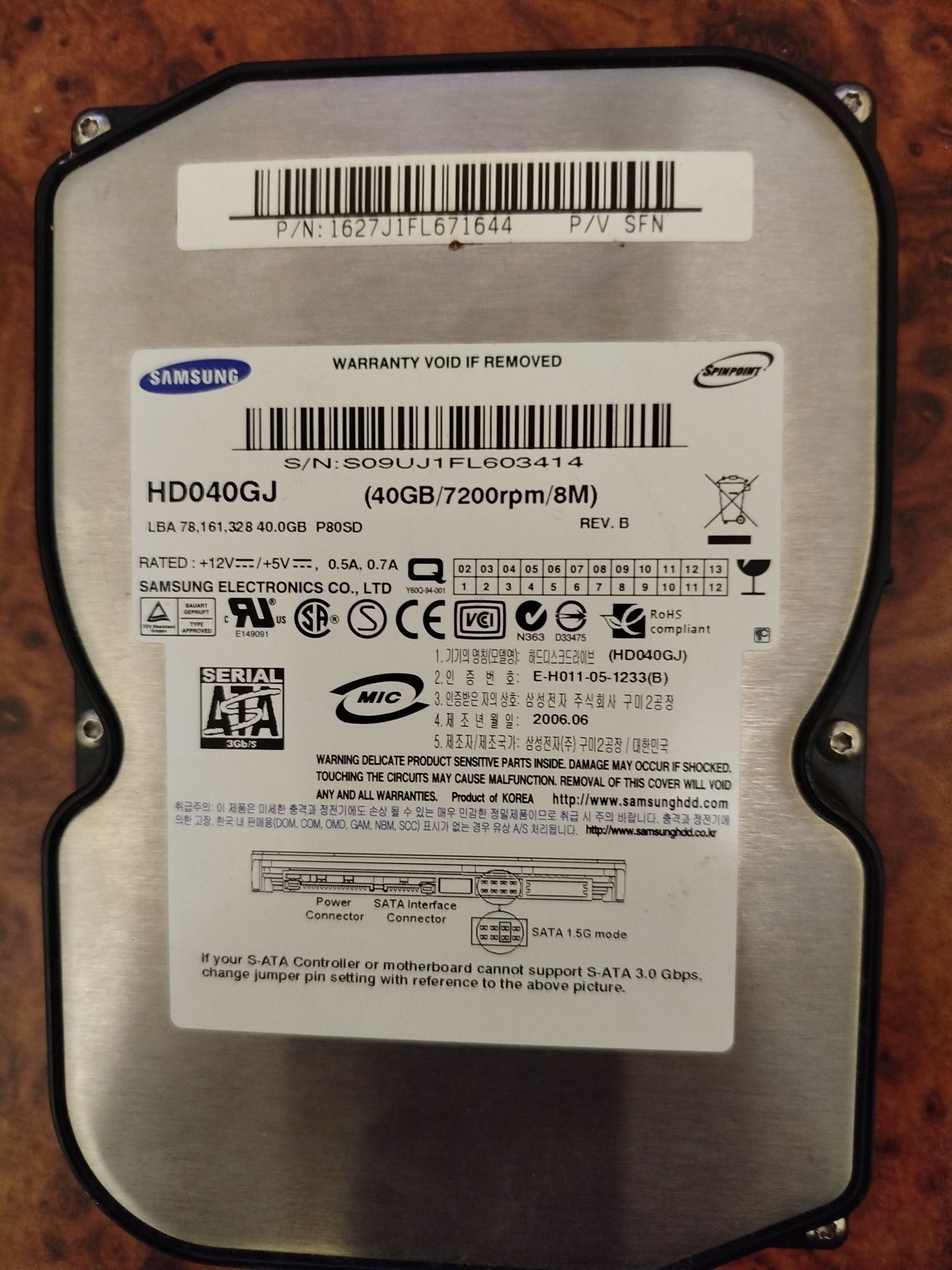 Вінчестери HDD sata 40, 160, 400Gb