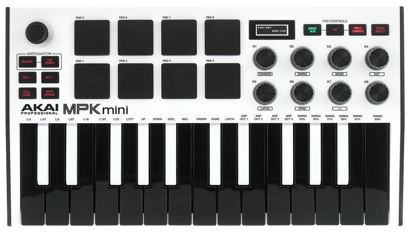 Midi-клавіатура AKAI MPK MINI MK3 White Black Classic Red Grey