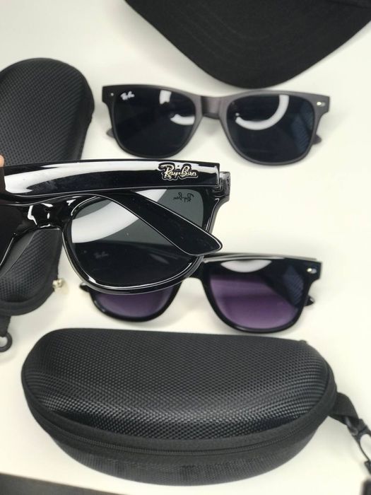 Сонцезахисні окуляри Ray Ban Wayfarer чорні квадратні Вайфарер Чоловіч