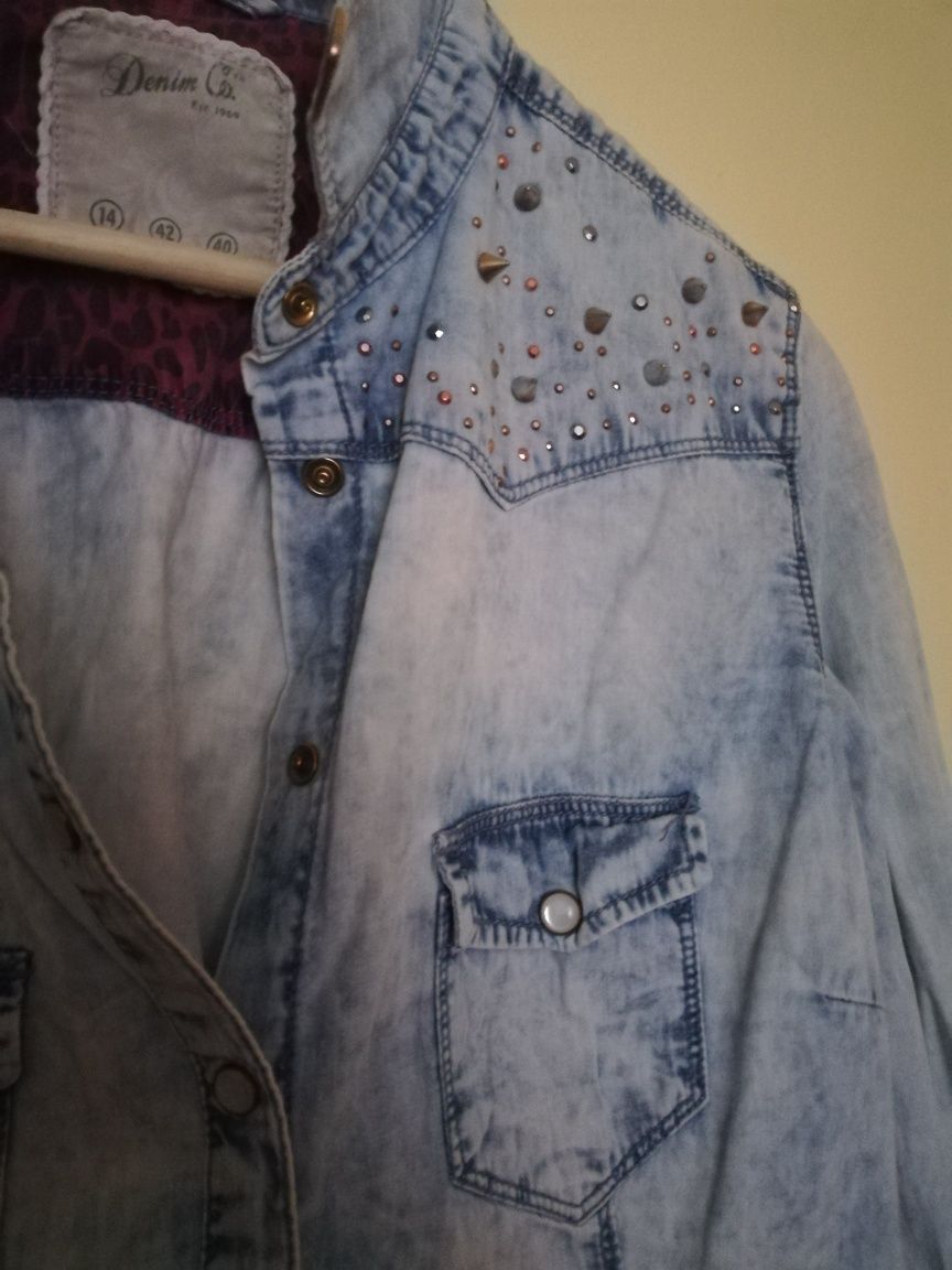 Koszula damska jeans, denim, rozm 14