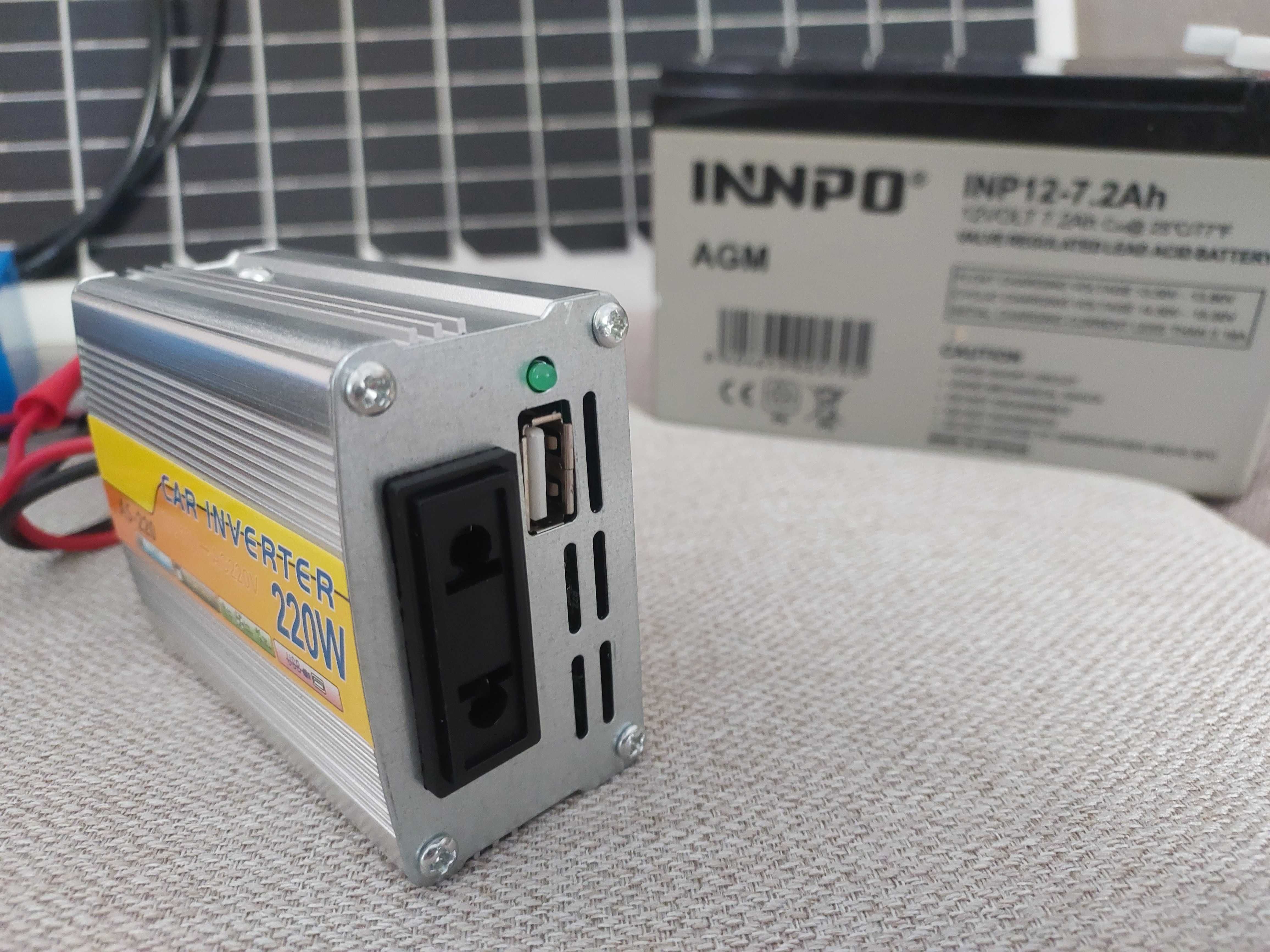 Kit fotovoltaico completo/Painel Solar + Controlador +Bateria+Inversor