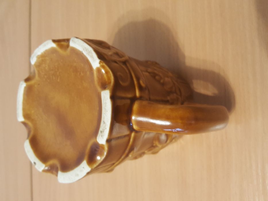 Kamionkowy KUFEL do piwa z chmielowym wzorem, styl vintage, szyszki