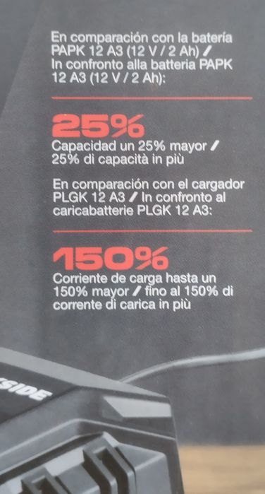 Carregador 6A e bateria 2,5 Ah Parkside Performance 12V