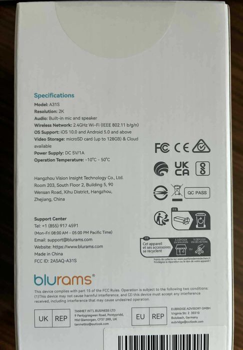 Kamera IP Blurams A31S, elektroniczna niania, kamera wewnętrzna