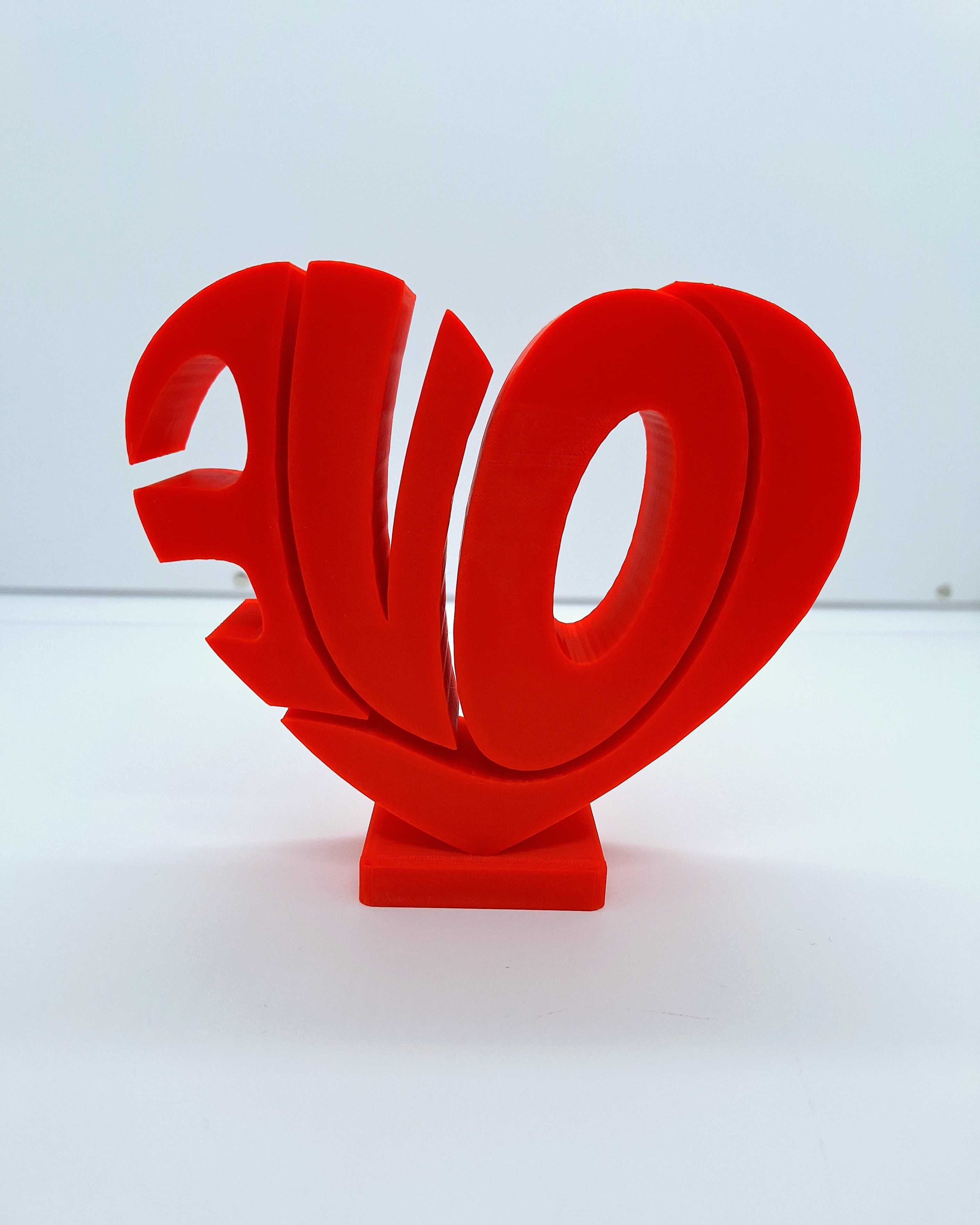 Serce 'Love', 3D, dekoracja stojąca