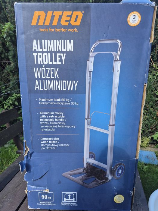 Niteo aluminiowy wózek transportowy 90kg nowy praktyczny