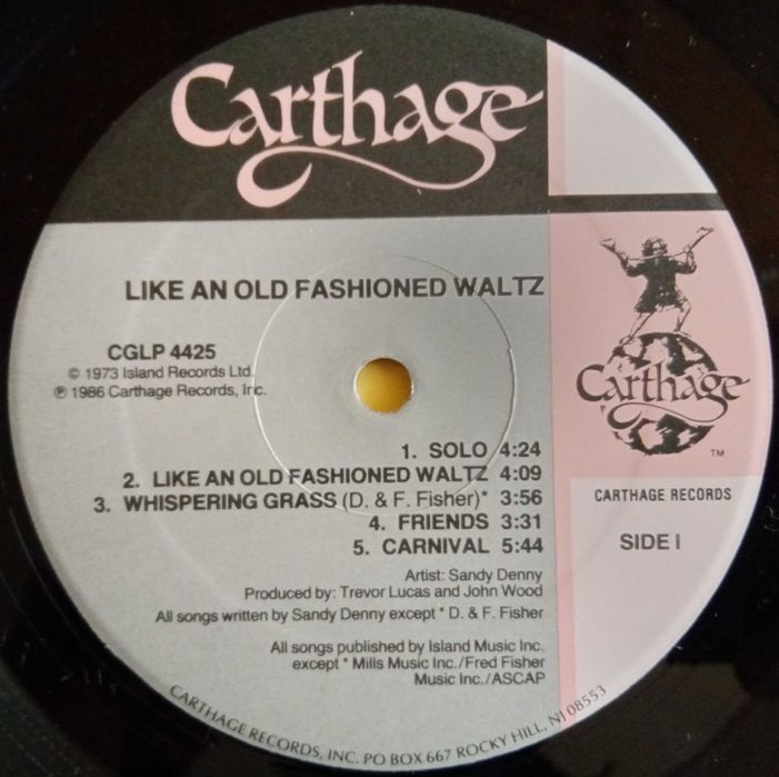 Sandy Denny	- - - - -	Like An Old Fashioned Walz	- - - - -	LP