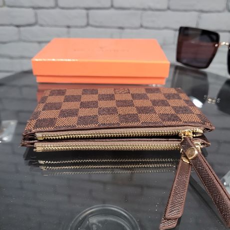 Женский стильный кошелек гаманец Луи Виттон Louis Vuitton коричневый