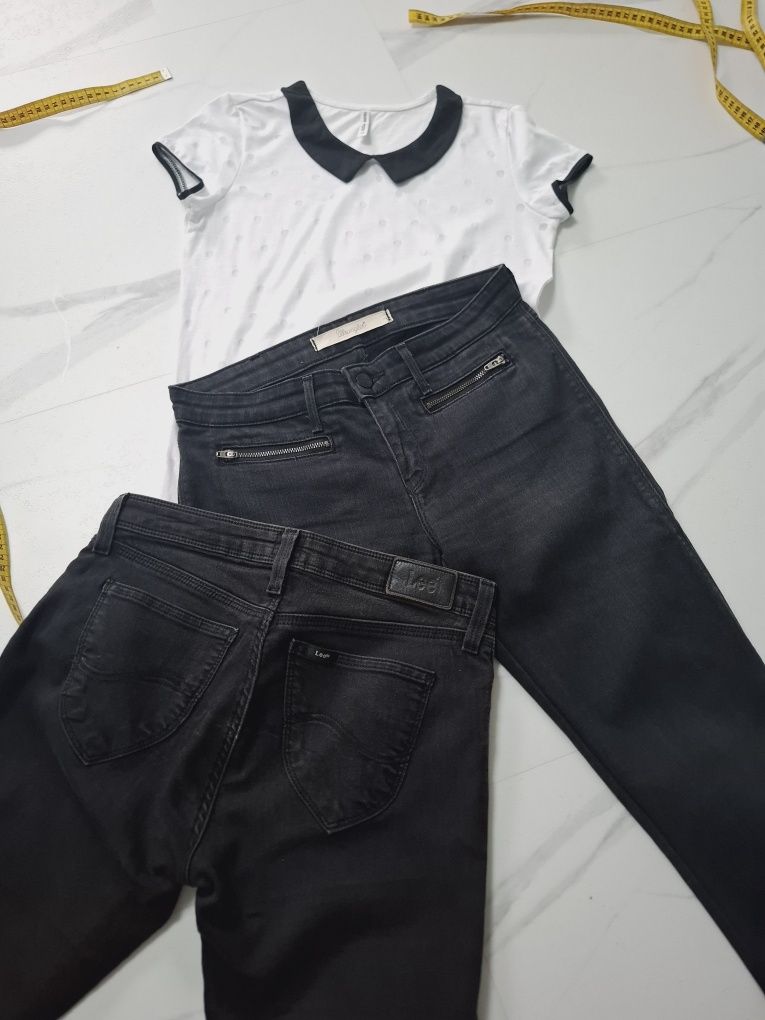 XS - S Wranger jeansy czarne fit 34 - 36 spodnie damskie