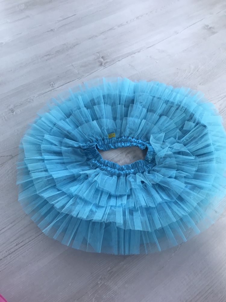 Spódnica siateczkowa falbanki  Violess przebranie Elsa Frozen116-128