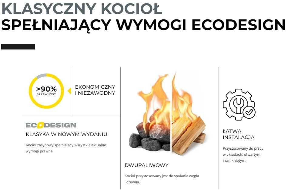 Kocioł / piec zasypowy PEREKO Retro 14kW/16kW drewno/węgiel