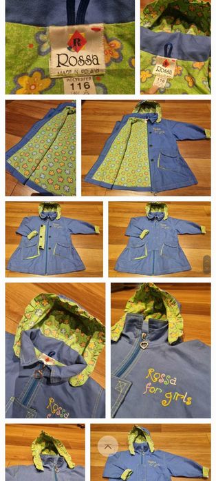 Kurtka przejściowa R 116 ROSSA POLAND kaptur kwiaty a'la płaszczyk