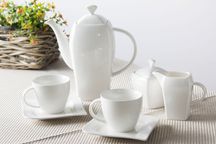 Porcelanowy komplet deserowy biały AMBITION 23 elementy