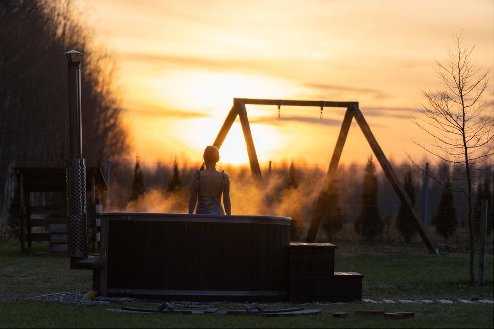 Domek na Mazurach z balią, sauną, nad jeziorem