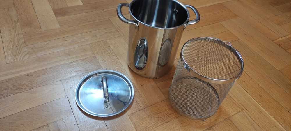 Garnek do szparagów, wysoki garnek z wkładem ikea