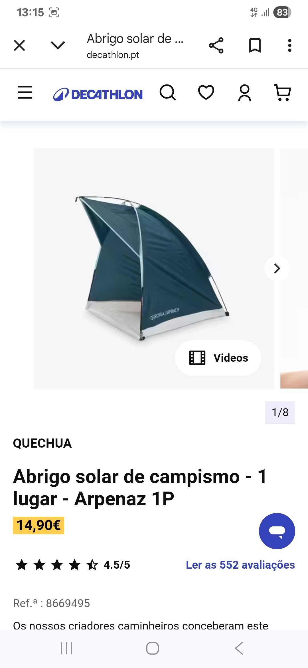Tenda abrigo praia