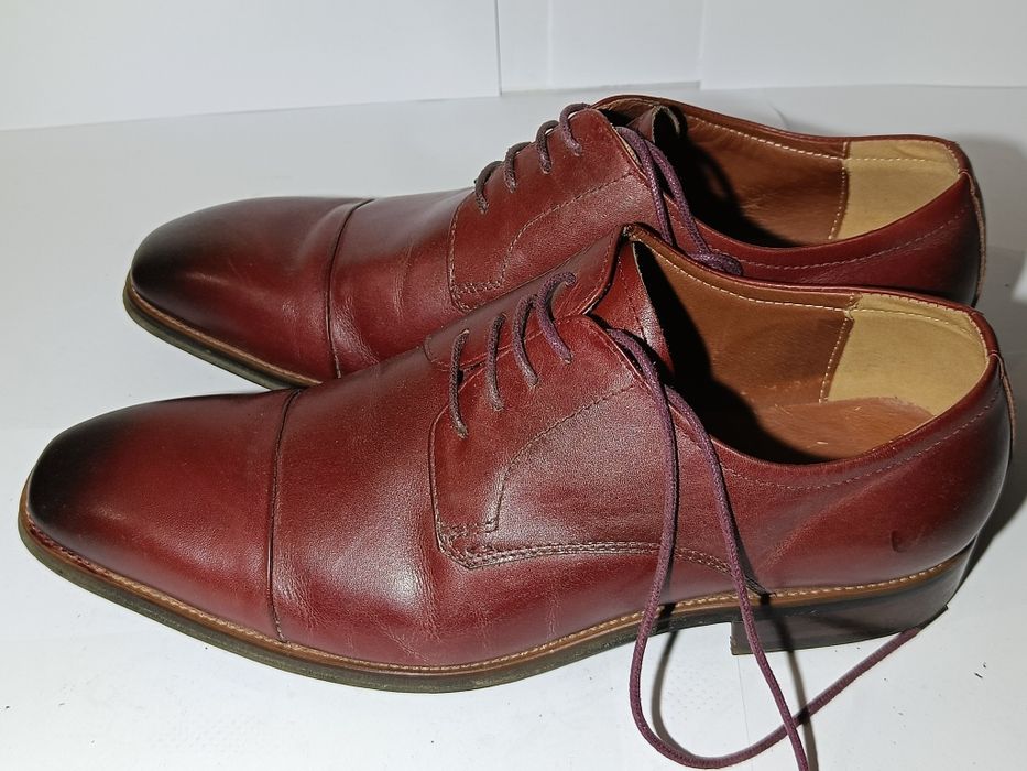 Buty Męskie GIACOMO CONTI  - Skóra Naturalna - Bordowe, rozmiar 43