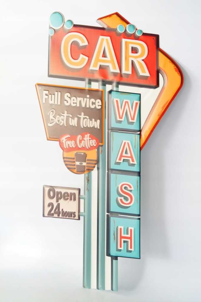 CAR WASCH myjnia plakat 3d DUŻY