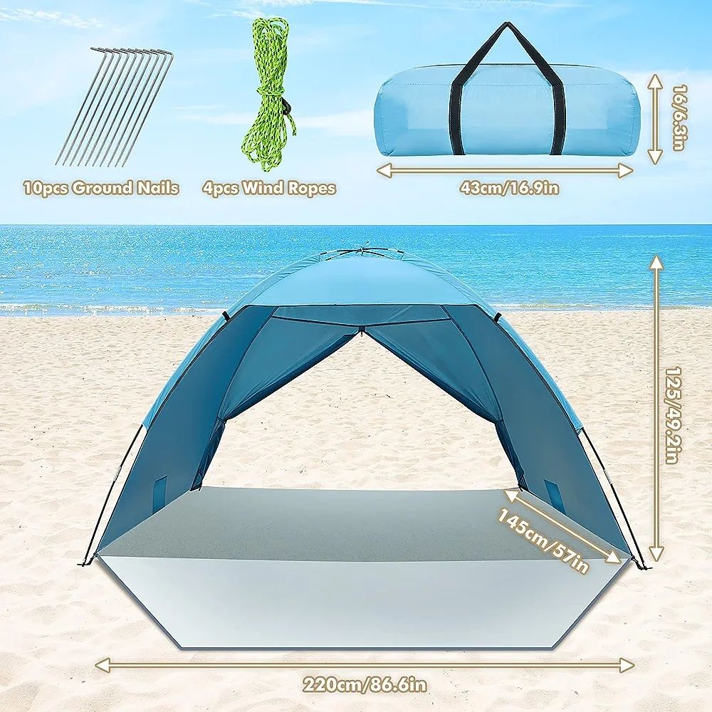Namiot plażowy niebieski 2-4os