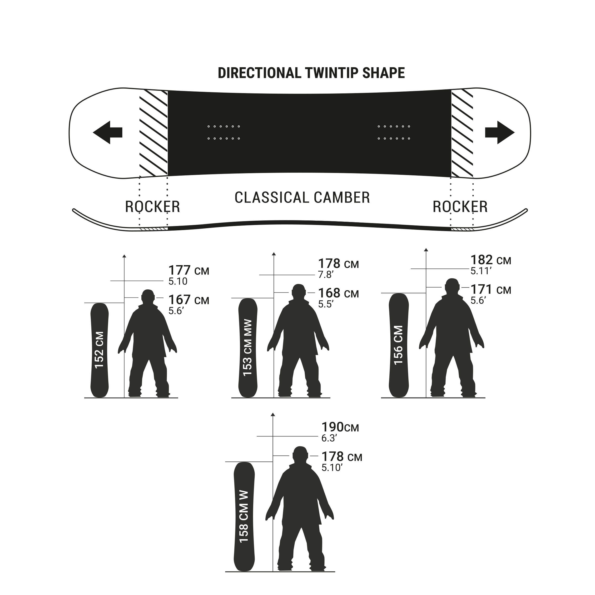 Prancha de Snowboard All Mountain/Freestyle Homem e Mulher