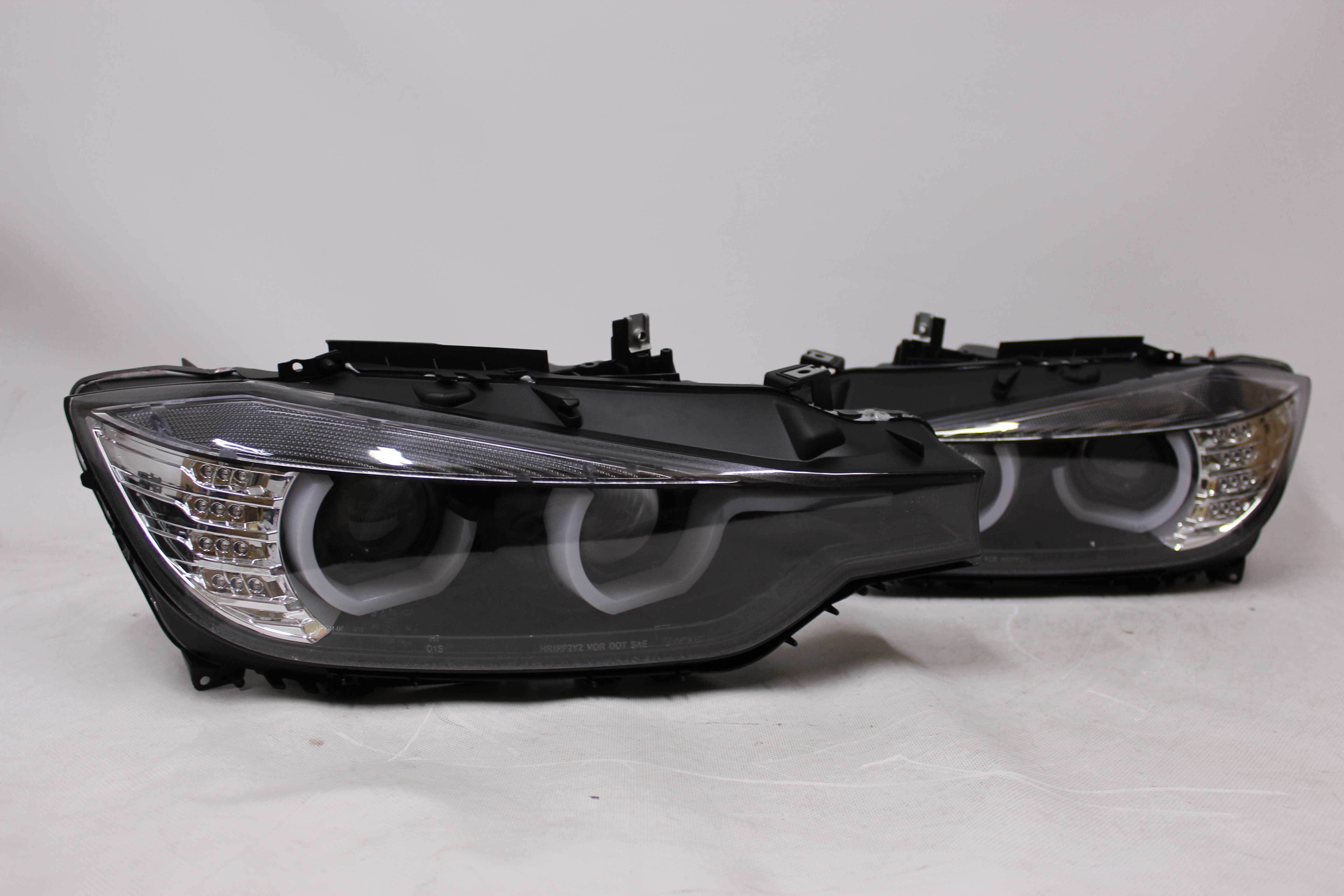 Lampy przednie przód BMW F30 11-15 LED U-BAR NEON Xenon D1S RINGI IGŁA