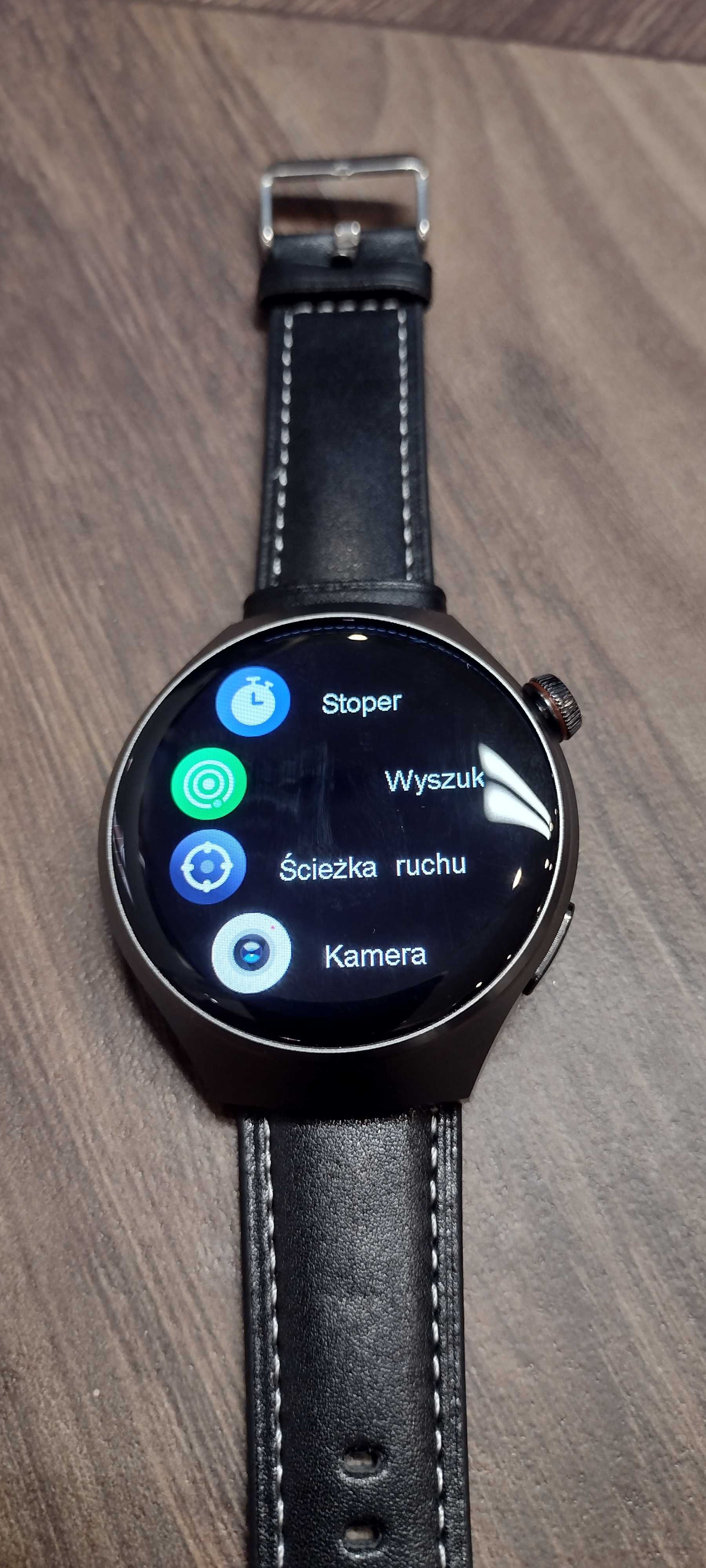 Nowy Smartwatch GT4 PRO pasek+pasek skórzany NFC  bluetooth GPS