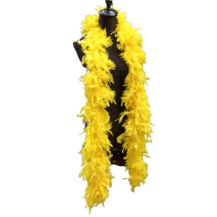 Szal boa z piór żółty