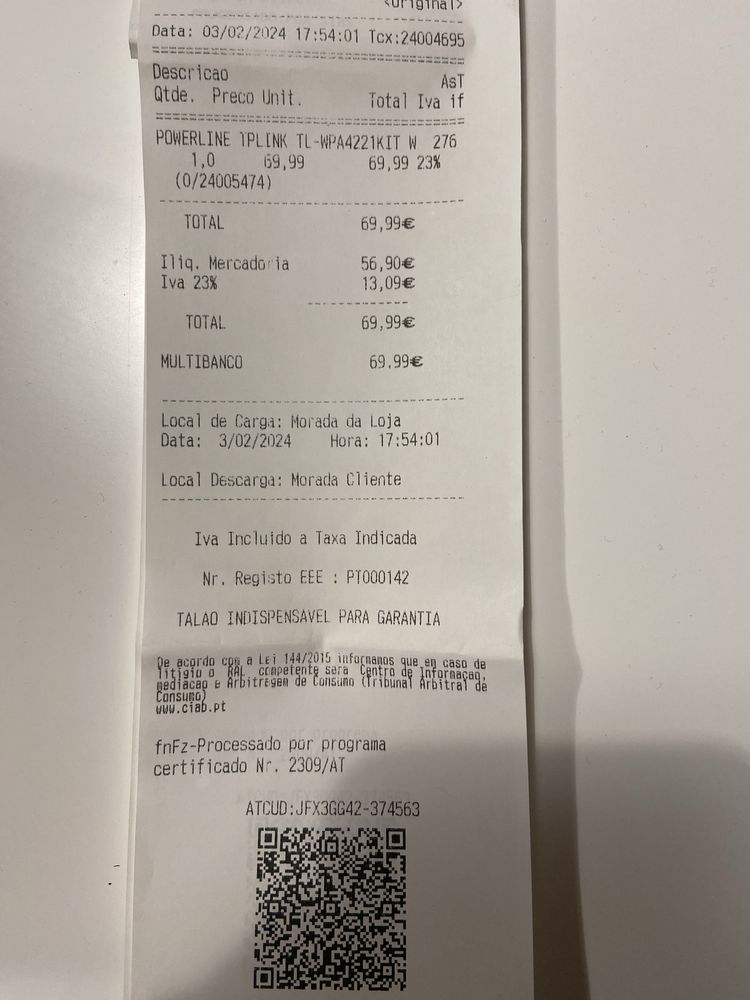Powerline Wi-fi 600Mbps Tp-Link