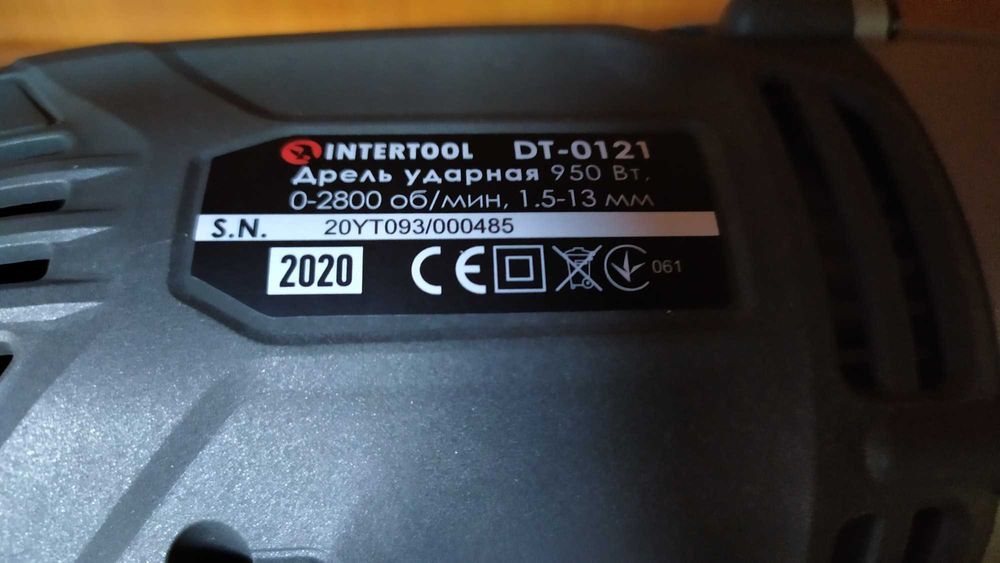 Дриль ударний 550 - 950 Вт INTERTOOL 0-2800 об/хв, 1.5-13 мм, реверс
