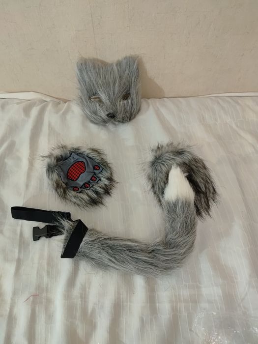 Strój przebranie kot therianie maska ogon łapki futerko uniwersalny