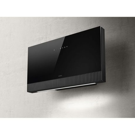 ELICA SUPER PLAT BL/F/80 czarne szkło + żeliwo