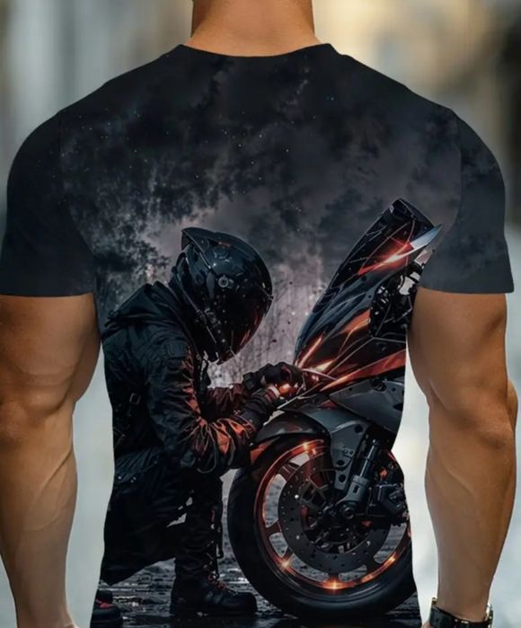 Męska koszulka z wysokiej jakości nadrukiem