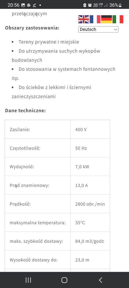 Pompa zanurzeniowa