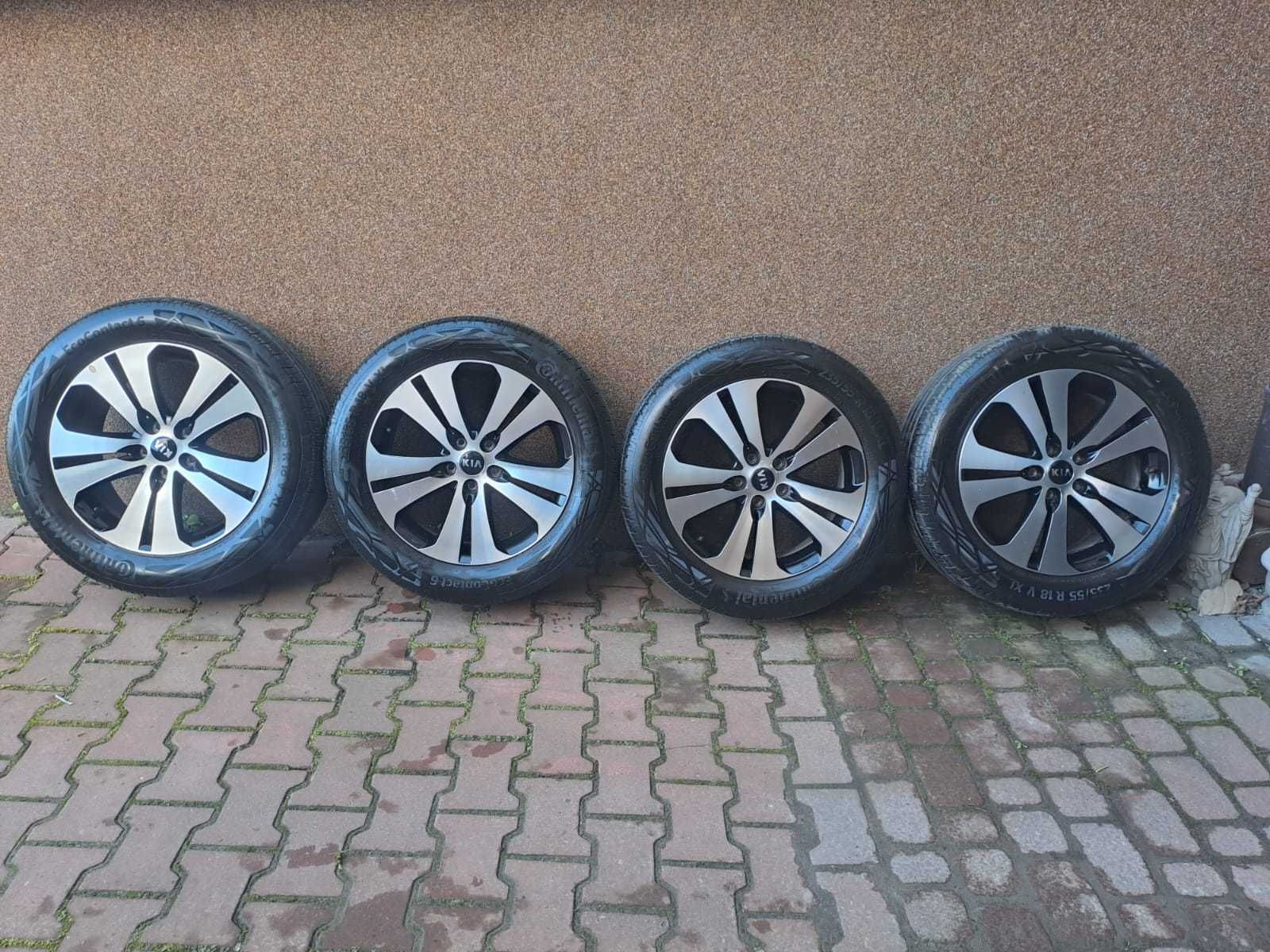 Kia alufelgi z oponami 235/55r18 continental jak nowe Kraków