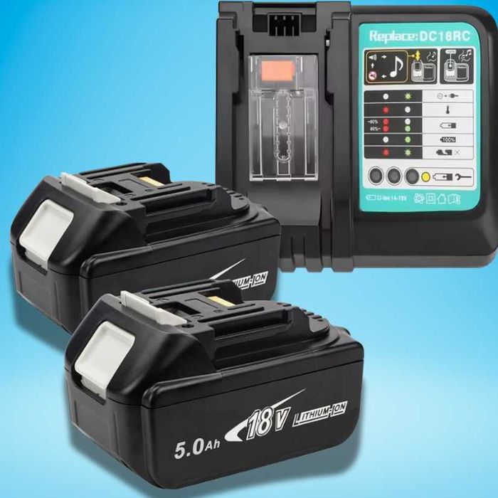 2 sztuki 18 V 5,0 Ah akumulator zamienny Makita Ładowarka DC18RC