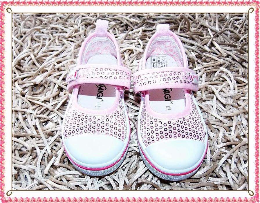 PRIMIGI extra BALERINKI KAPCIE SKÓRA cekiny róż roz. 20_ 12 cm