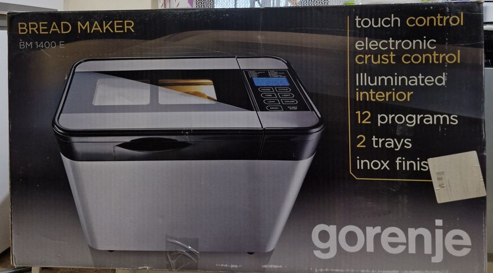 Хлебопечка Gorenje BM1400E с 2 формами для выпечки+Тестомес