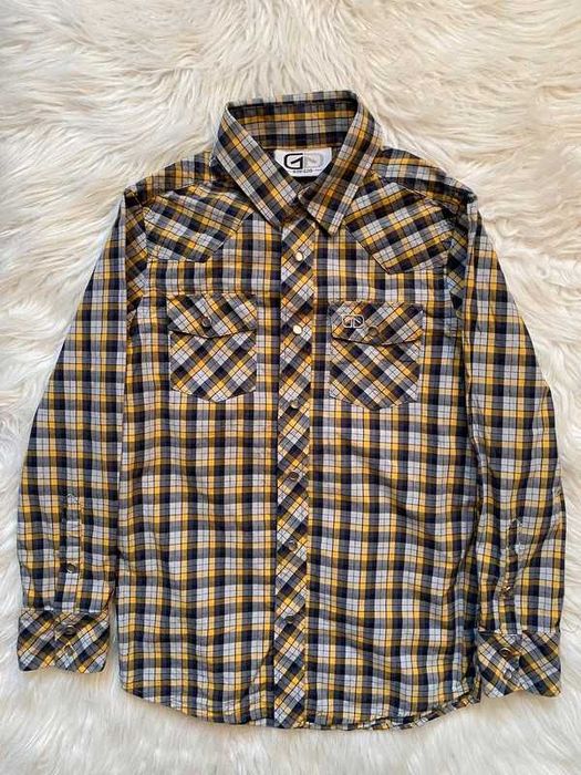 Bawełniana koszula w żółtą kratkę G-street 120cm